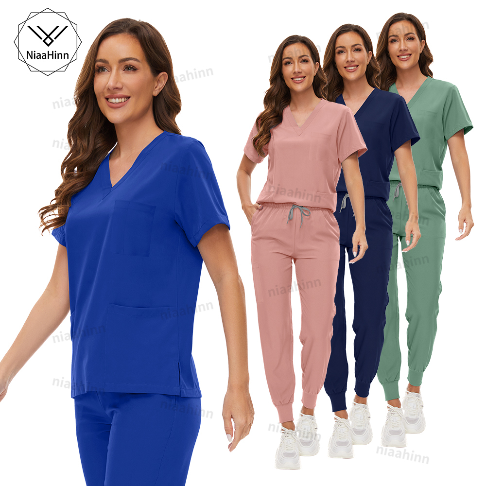 Medical Lab Coats - Nurse Scrubs Hospital Uniform Women V-neck