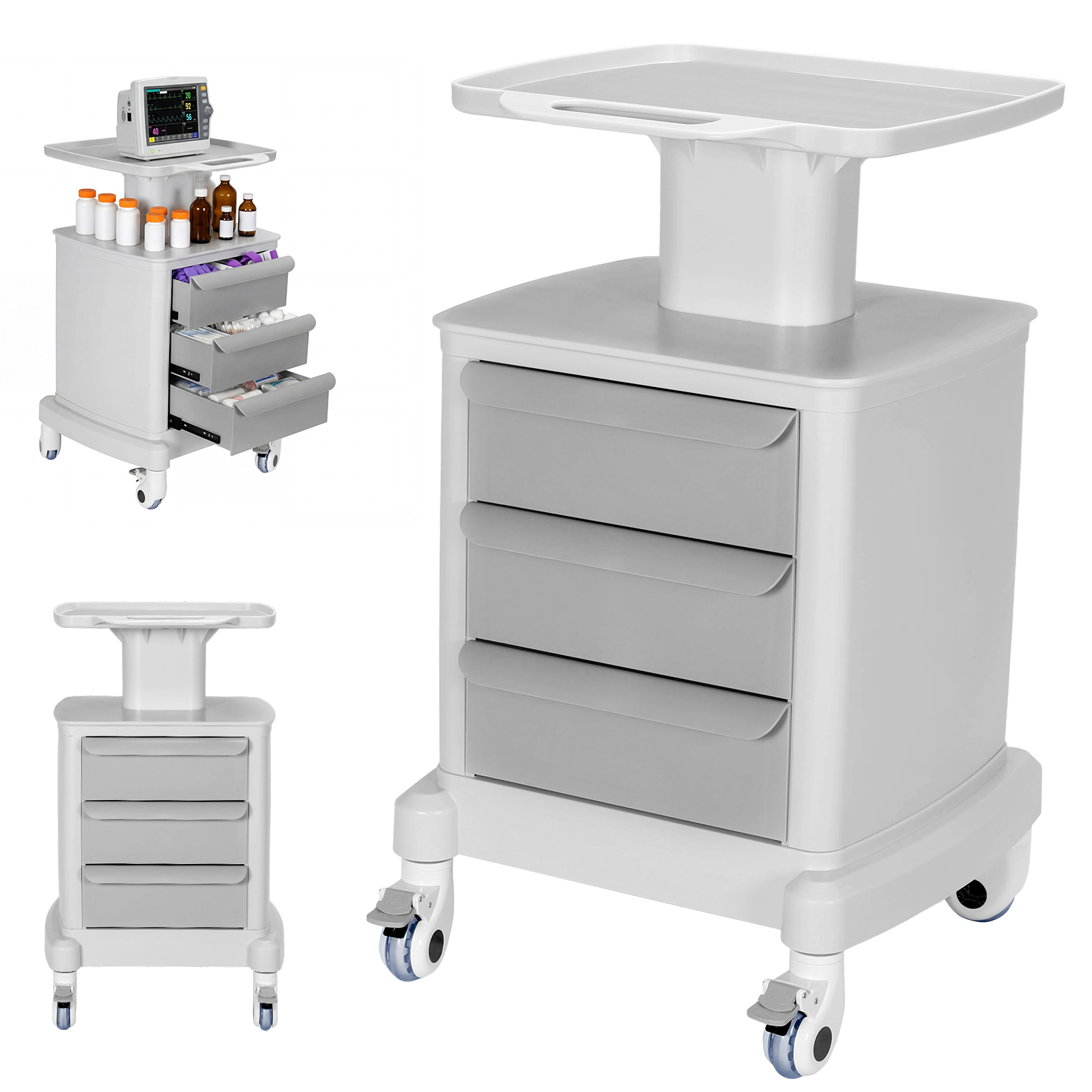 Mobile Trolley Cart with 3 Dra - Medical Lab Officer recensie en prijs