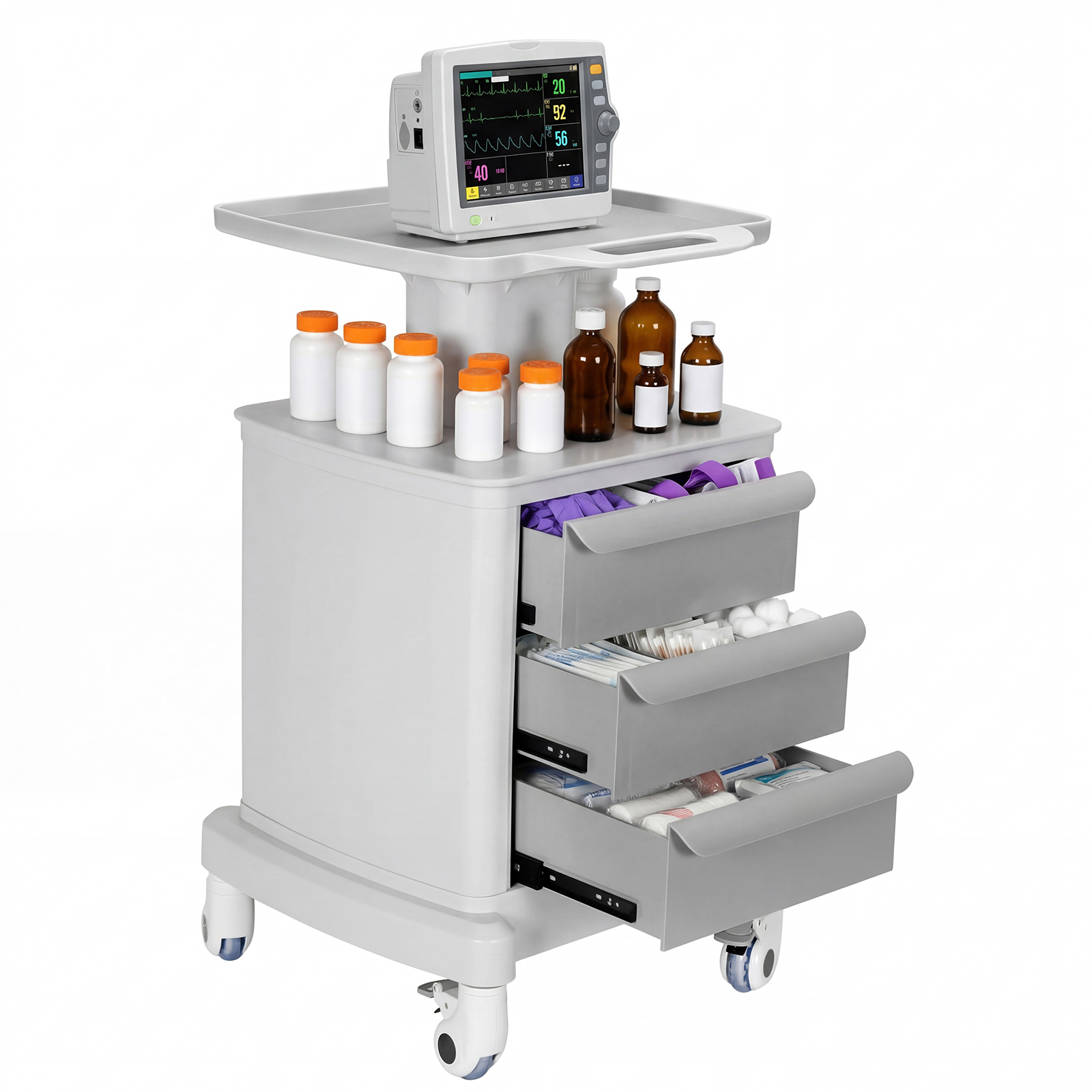 Medical Storage Cart with 3 Dr - Medical Lab Officer recensie en prijs