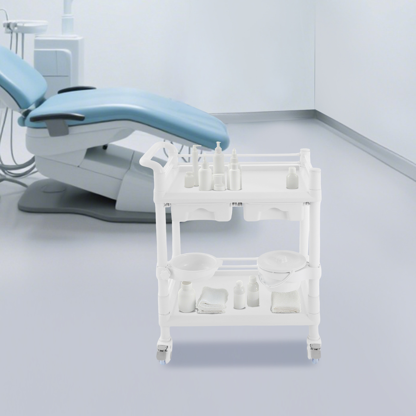 2 Tiers Medical Cart Mobile Tr - Medical Lab Officer recensie en prijs