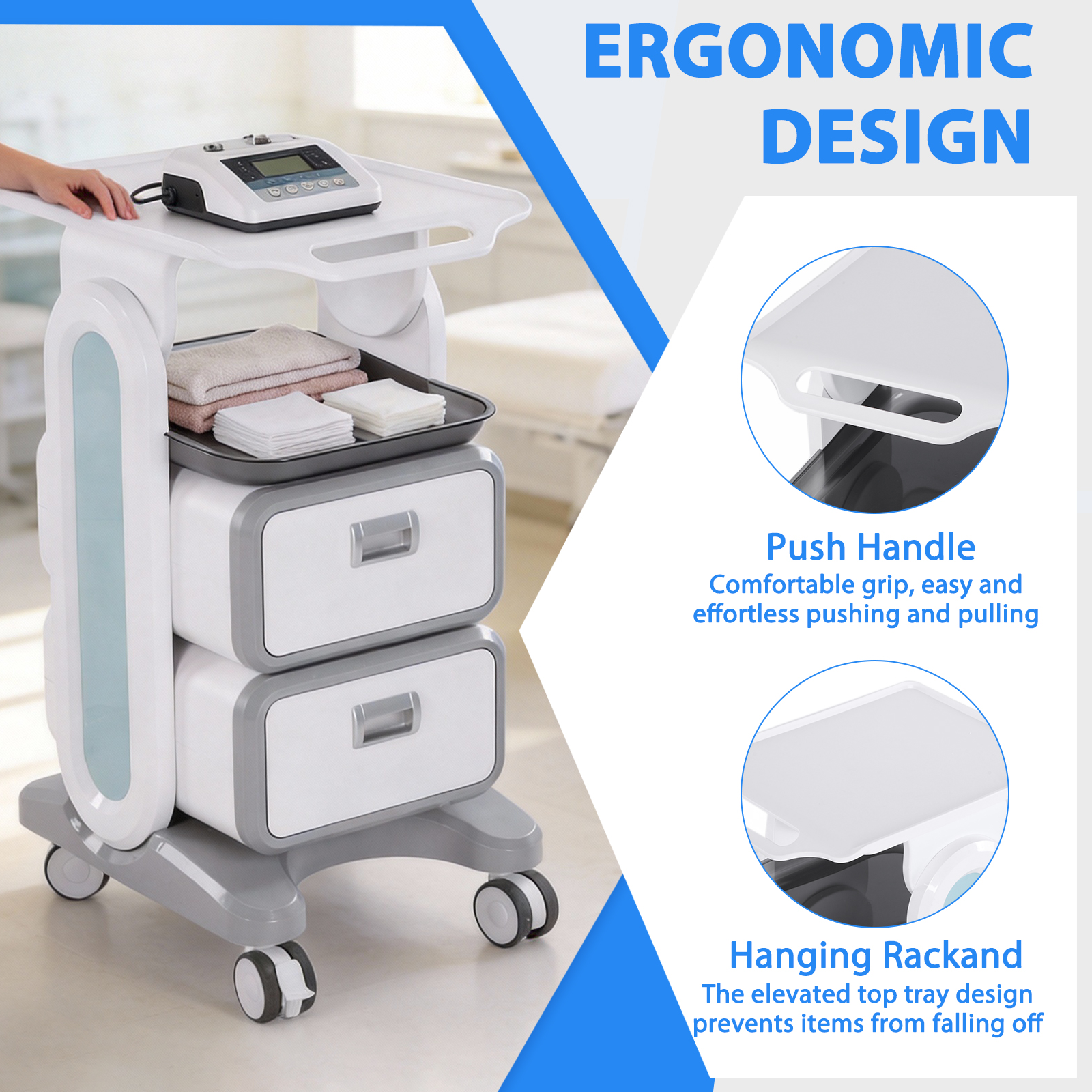 3 Tiers Lab Rolling Cart with  - Medical Lab Officer recensie en prijs