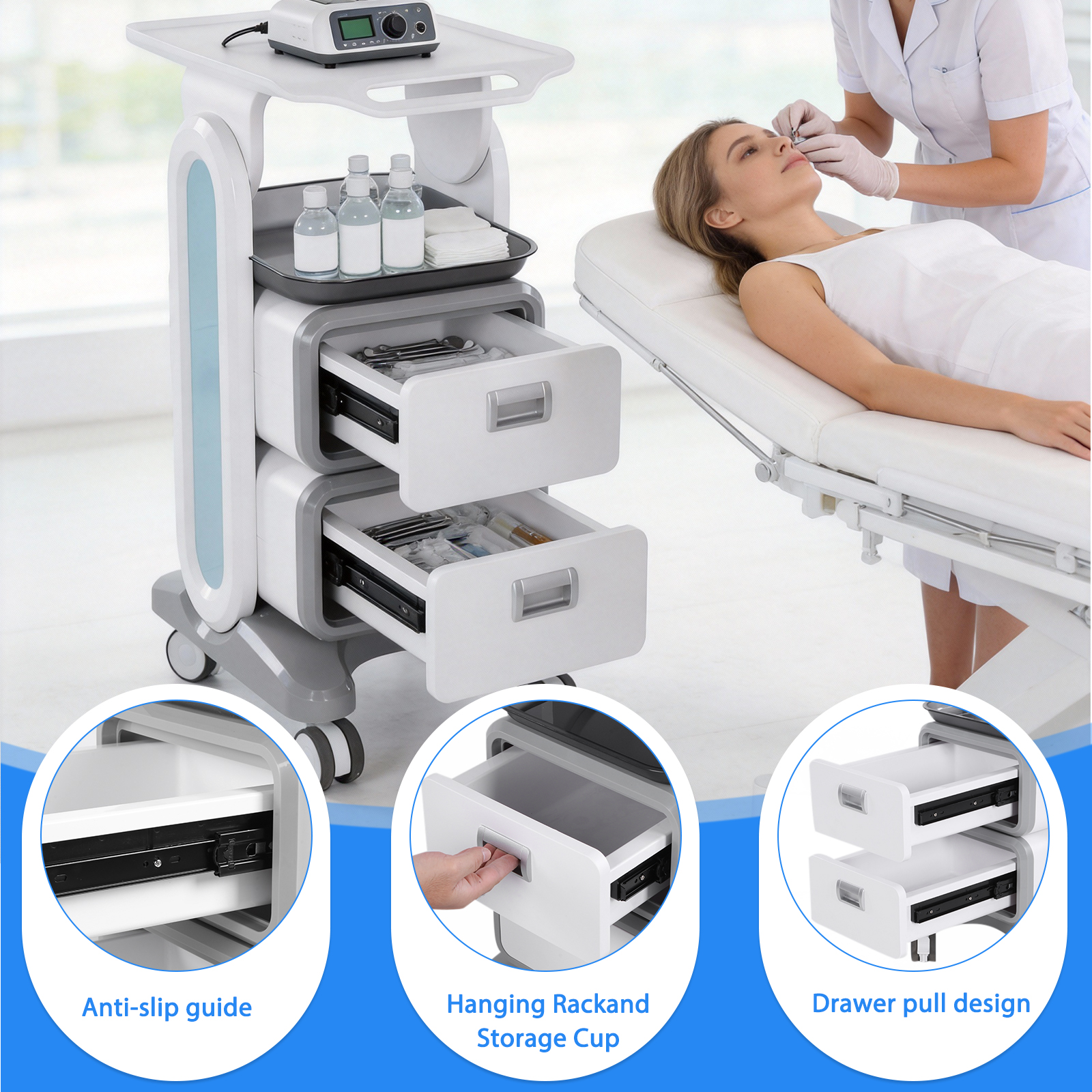 3 Tiers Lab Rolling Cart with  - Medical Lab Officer recensie en prijs
