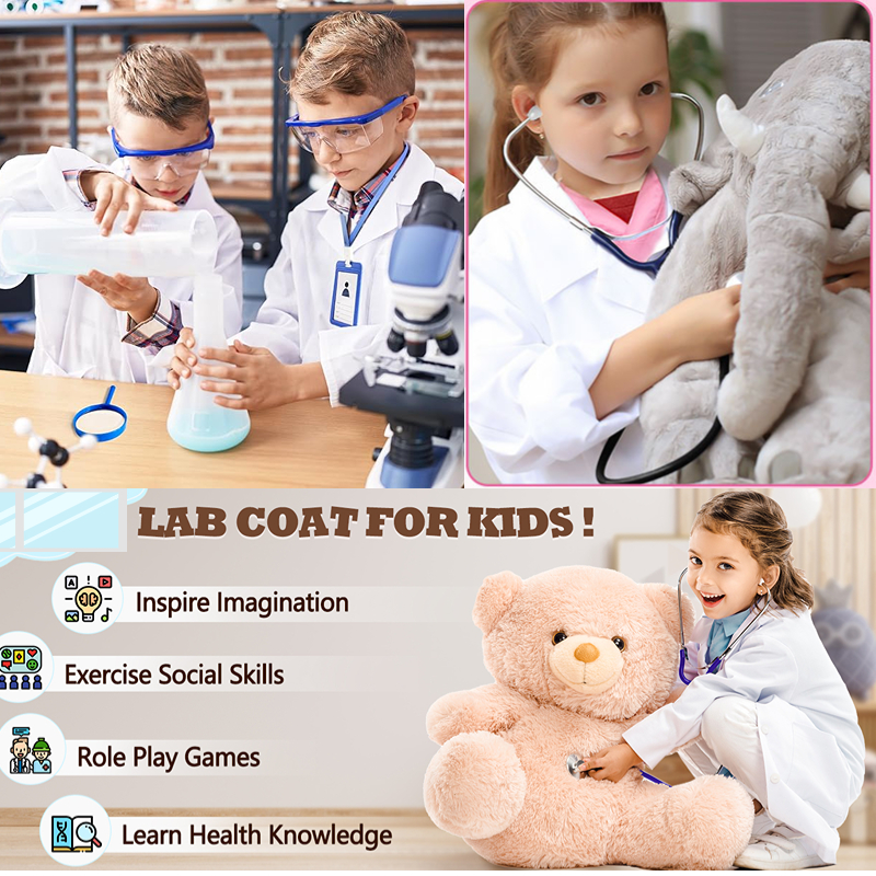 1-24Set Unisex Lab Coat for Ki - Medical Lab Coats recensie en prijs