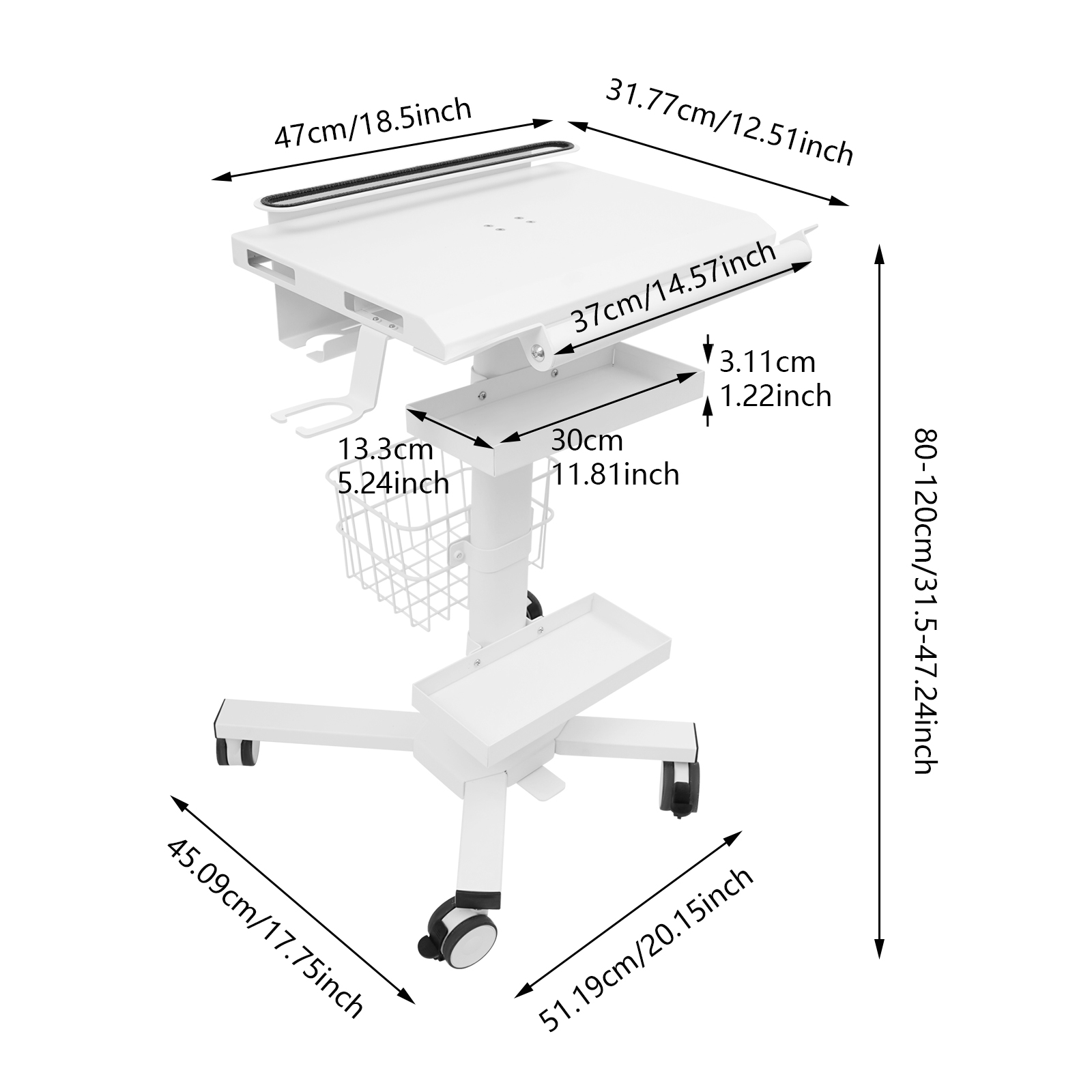 Medical Cart, Spacious Work Ta - Medical Lab Officer recensie en prijs
