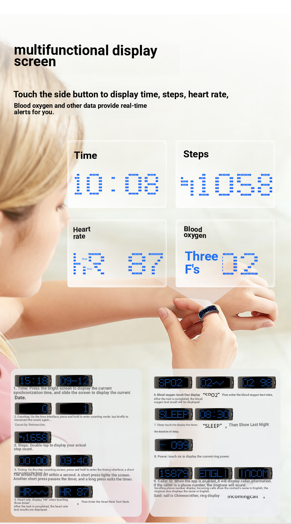 2026 Smart Ring Call ID Remind - Blood Pressure Monitor recensie en prijs